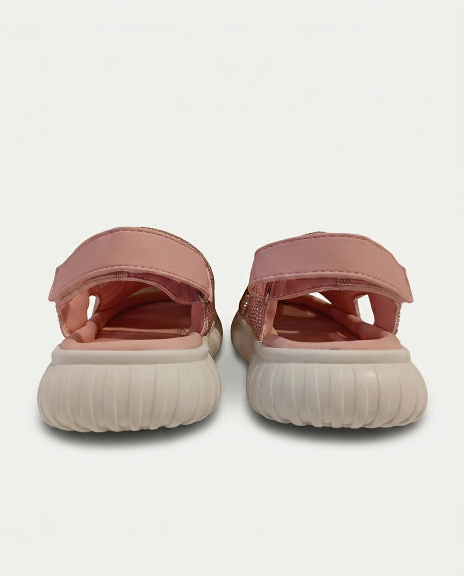 26Y846 Çocuk Filet Günlük Taşlı Sandalet PUDRA