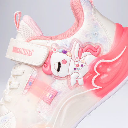 22693 Unicorn Desenli Çocuk Spor Ayakkabı Okul Öncesi PEMBE-BEJ