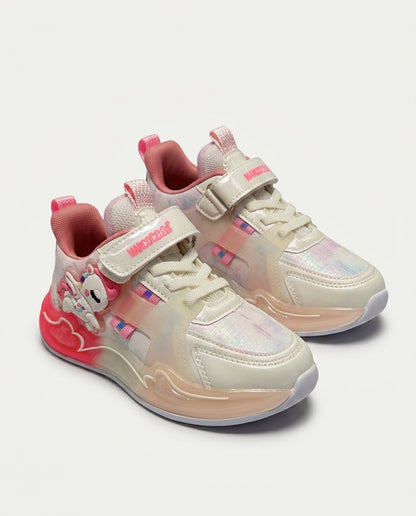 22693 Unicorn Desenli Çocuk Spor Ayakkabı Okul Öncesi PEMBE-BEJ