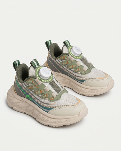 26y517 Unisex Okul Öncesi Çevirmeli Bağcıklı Spor Ayakkabı BEJ