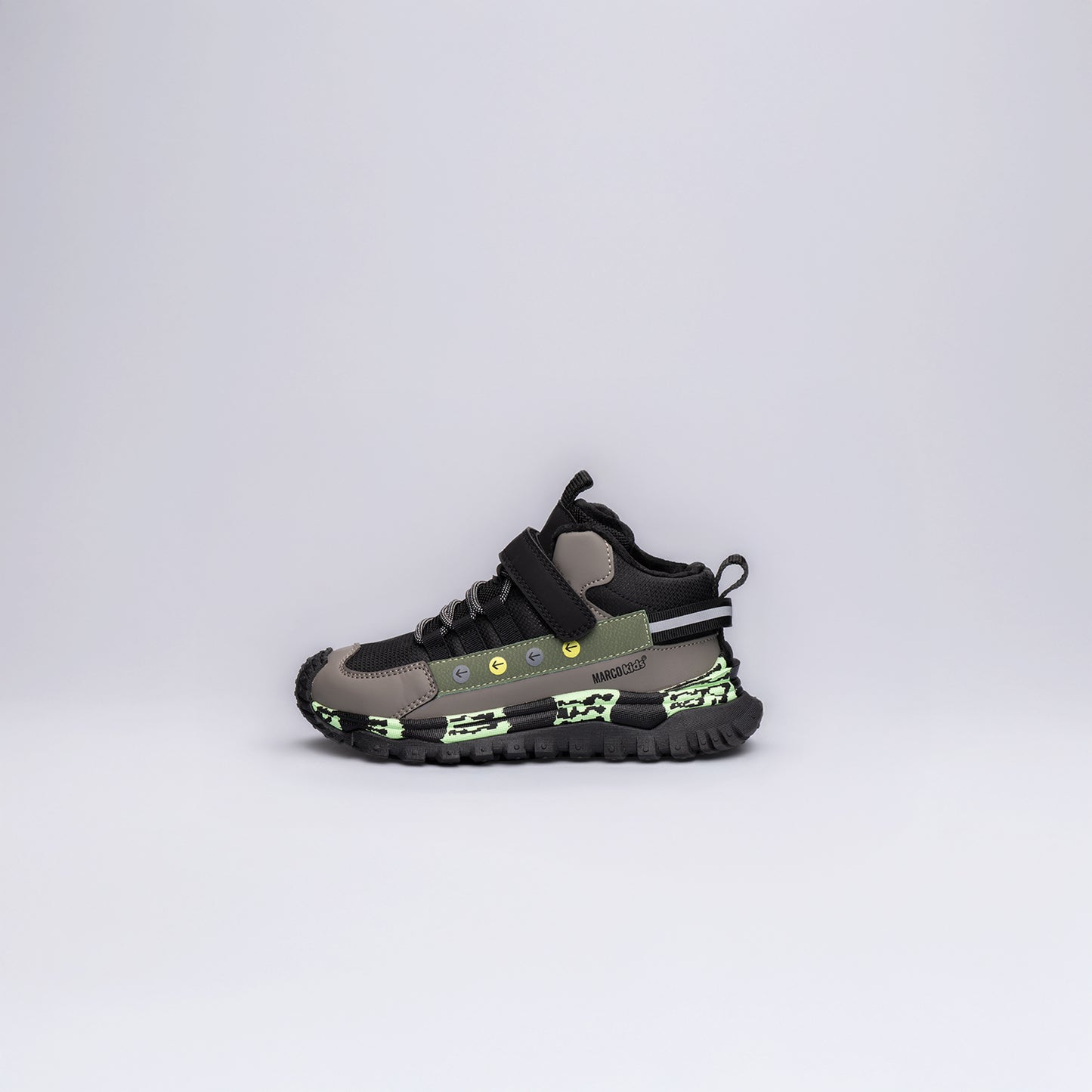 Çocuk Günlük Cırt Cırtlı Outdoor Spor Ayakkabı Okul Öncesi Siyah