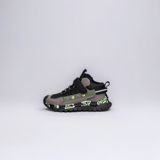 Çocuk Günlük Cırt Cırtlı Outdoor Spor Ayakkabı Okul Öncesi Siyah