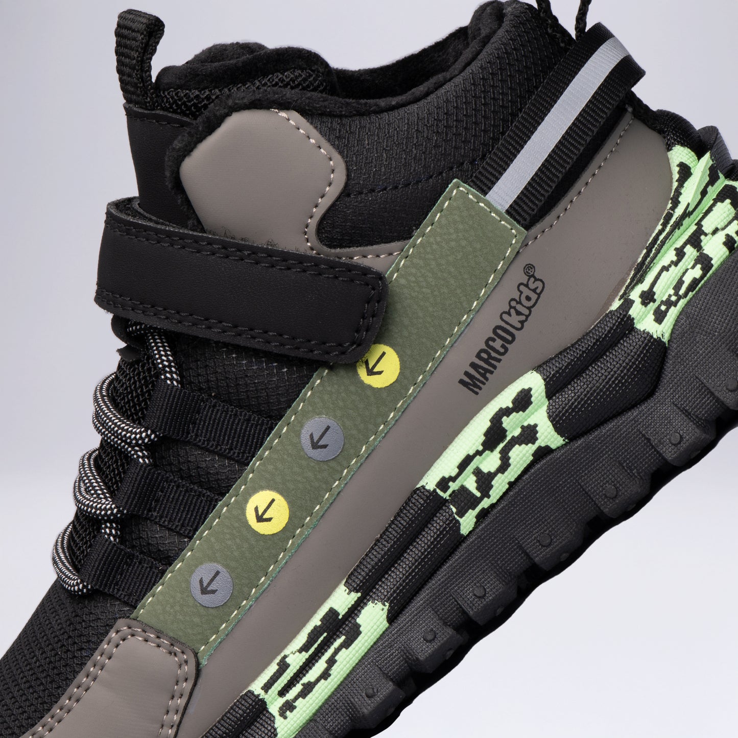 Çocuk Günlük Cırt Cırtlı Outdoor Spor Ayakkabı Okul Öncesi Siyah