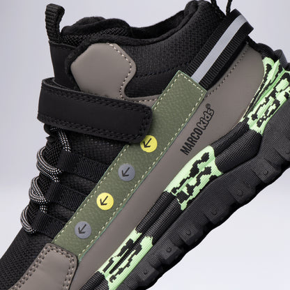 Çocuk Günlük Cırt Cırtlı Outdoor Spor Ayakkabı Okul Öncesi Siyah