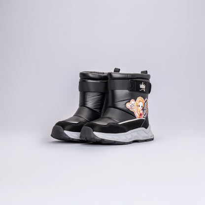 Kız Çocuk Peri Desenli Kışlık Bot Siyah