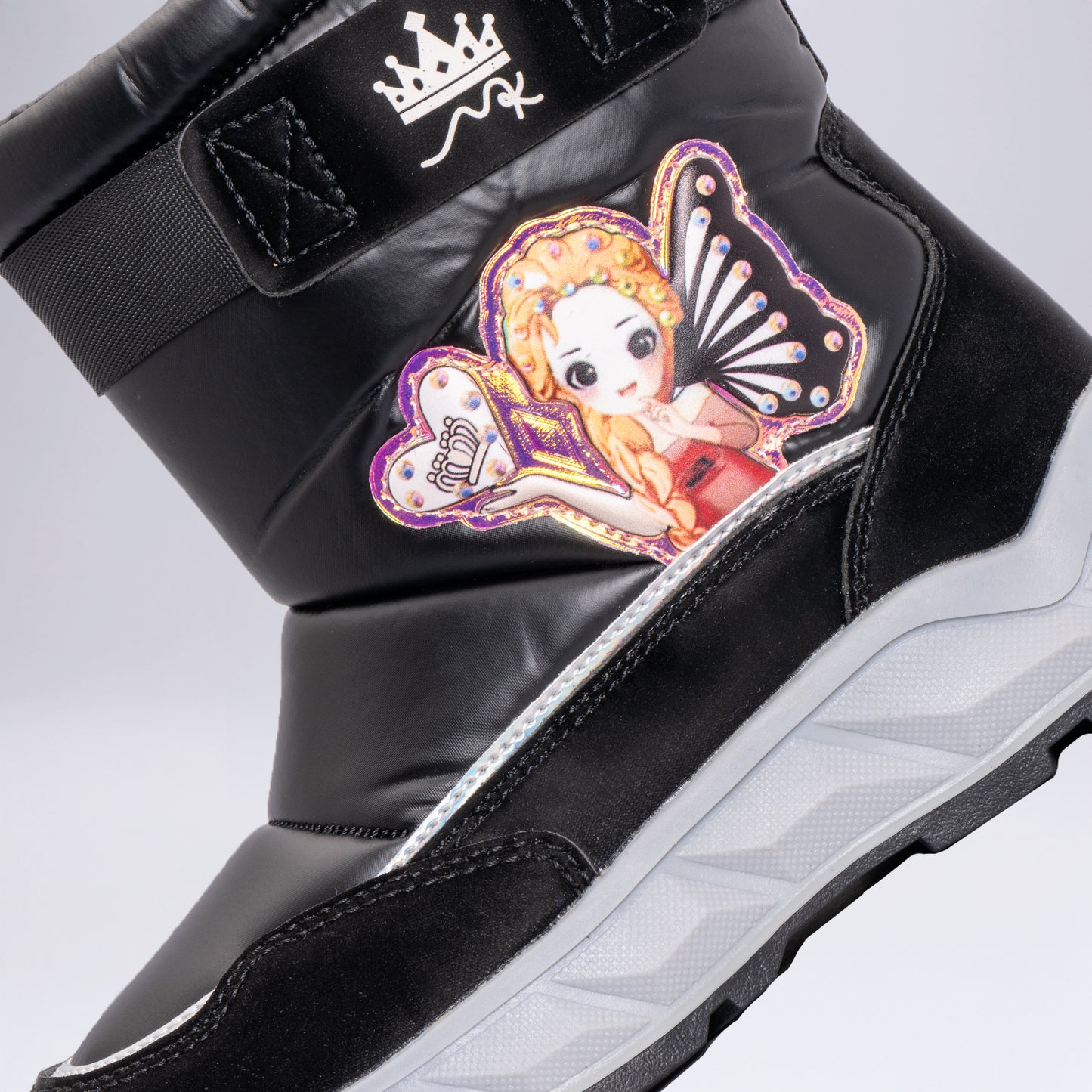 Kız Çocuk Peri Desenli Kışlık Bot Siyah