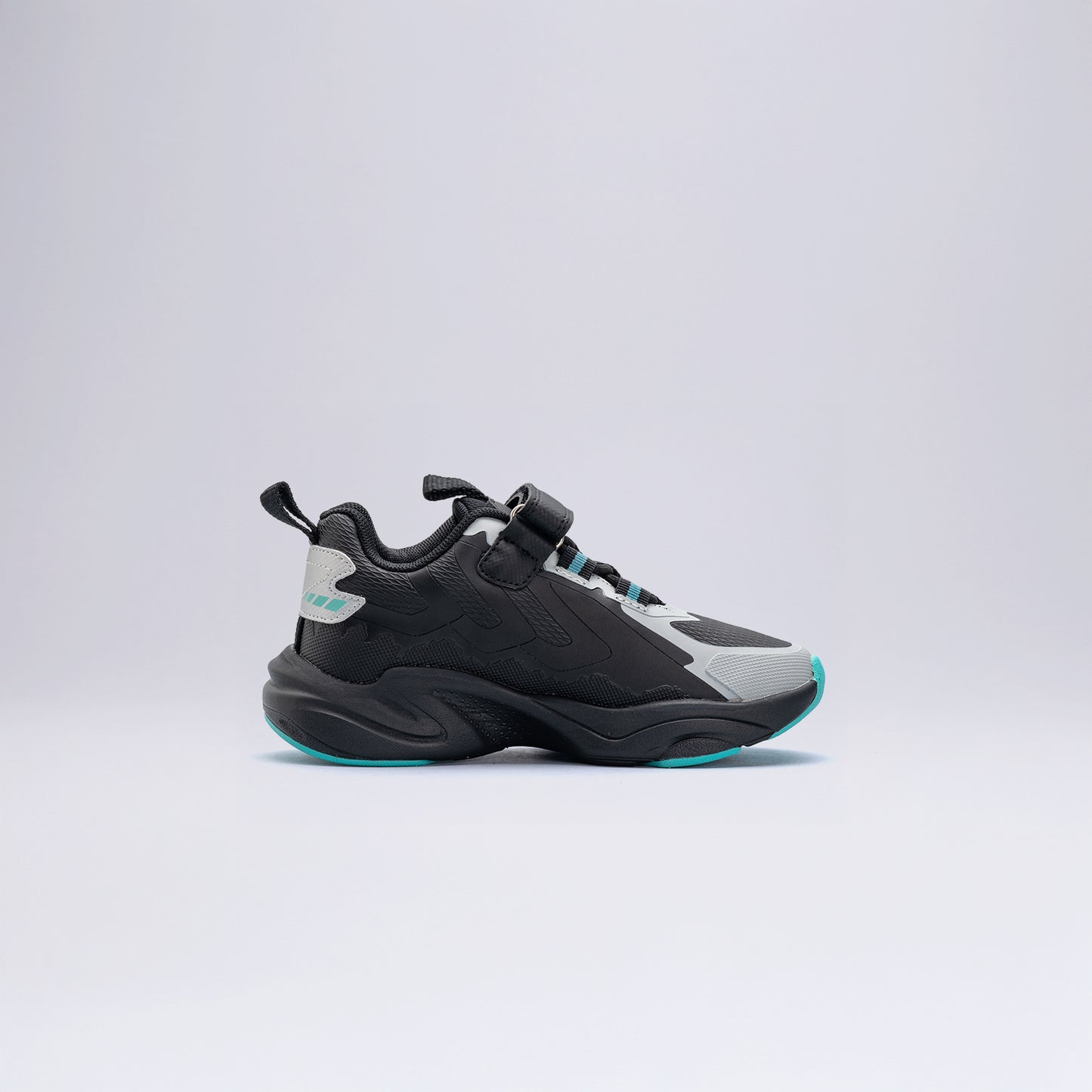 Turkuaz Detaylı Çocuk  Spor Ayakkabı Okul Öncesi Siyah